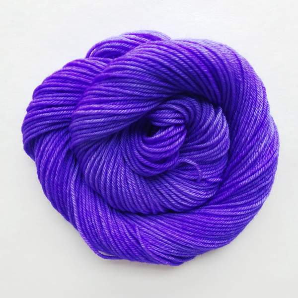 ULTRA VIOLET on the Sport Weight Base Hand Dyed Yarn 100g Skein