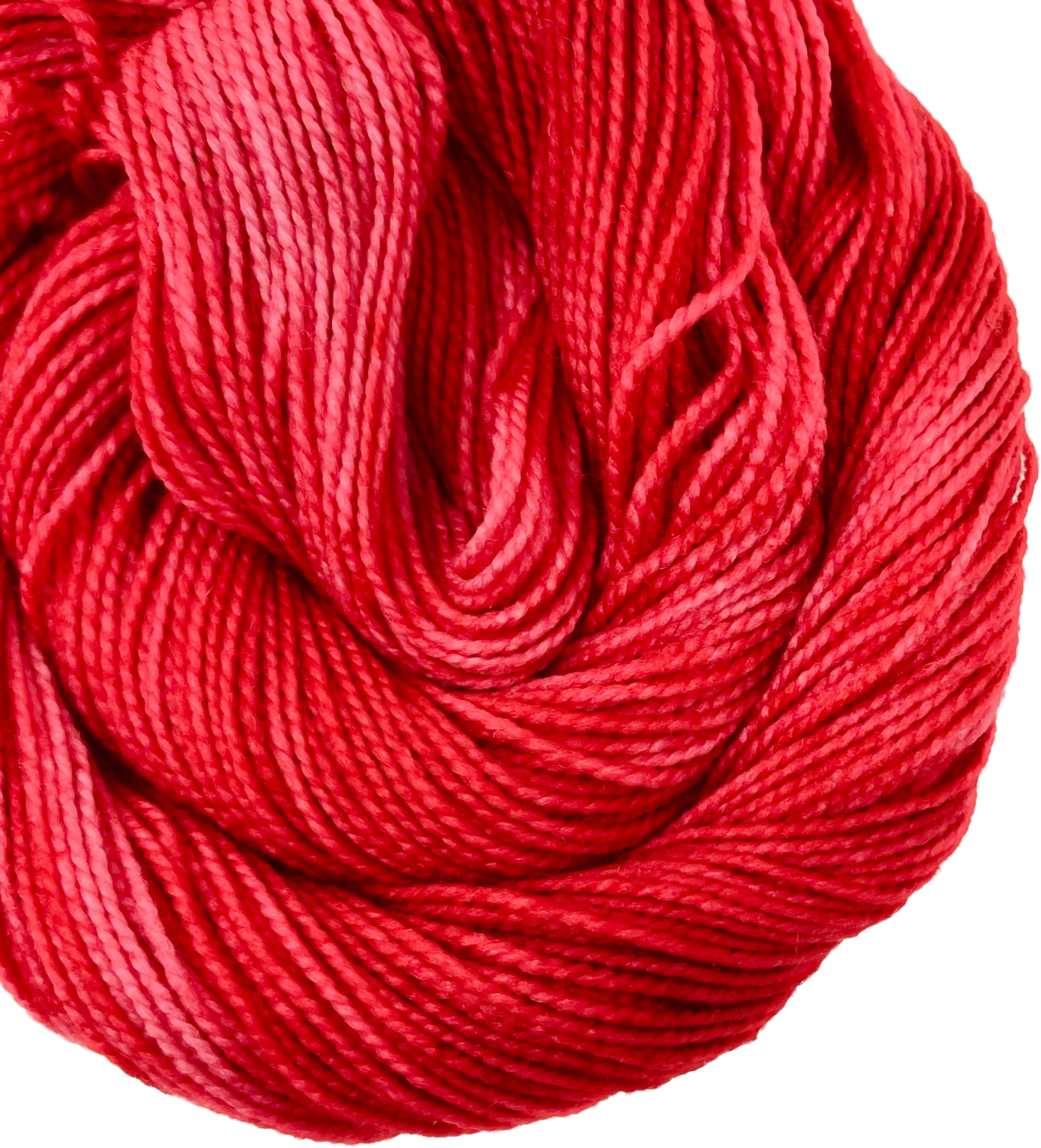 RED RED hand dyed yarn bright medium true red tonal semisolid 20 bases –  Pancake and Lulu Yarn