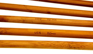 Length 250/350mm Carbonized Bamboo Knitting Needles Set Single