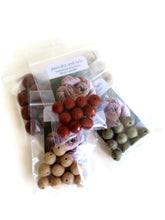 Load image into Gallery viewer, WOOD BROWN felt beads - 10 pack