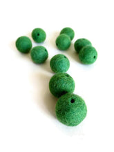 Load image into Gallery viewer, GRASS GREEN felt beads - 10 pack